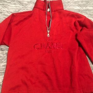 Chanel Red Sweatshirt